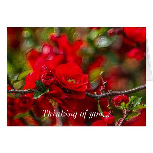 Quince Branch Painterly Thinking Your Card (Vorderseite (Horizontal))