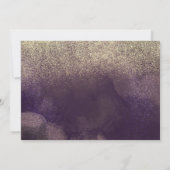 Quiñce Imitate Glitzer Lila BlumengoldFoto Einladung (Rückseite)