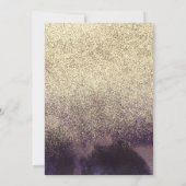 Quiñce Imitate Glitzer Lila Gold Abstrakt Geburtst Einladung (Rückseite)