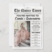 Quince Invite, Newspaper with Program, Quinceañera Einladung (Vorderseite)
