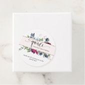 Quince Rose Gold Berry, Burgund, Blue Floral Geschenkanhänger (Beispiel)