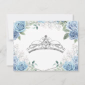 Quinceañera 15 Anos Dusty Blue Dankeschön Karte (Rückseite)