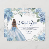 Quinceañera 15 Anos Dusty Blue Dankeschön Karte (Vorne/Hinten)