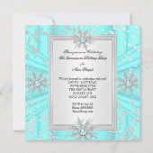 Quinceanera 15 Birthday Light Aquamarin Blue Heels Einladung (Rückseite)