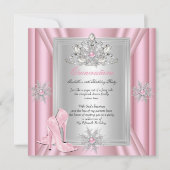 Quinceanera 15 Birthday Light Pink Heelse Einladung (Vorderseite)