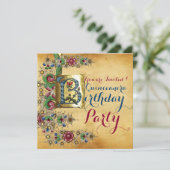 QUINCEANERA 15. BIRTHDAY PARTY FLORAL PARCHMENT EINLADUNG (Stehend Vorderseite)