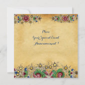 QUINCEANERA 15. BIRTHDAY PARTY FLORAL PARCHMENT EINLADUNG (Rückseite)
