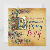 QUINCEANERA 15. BIRTHDAY PARTY FLORAL PARCHMENT EINLADUNG (Vorderseite)