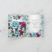 Quinceanera 15. Einladung Aquamarin Blue White Pin (Innenseite)