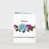 Quinceanera 15. Einladung Aquamarin Blue White Pin (Rückseite)