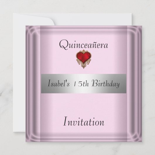 Quinceañera, 15, Einladung Save the Date (Vorderseite)