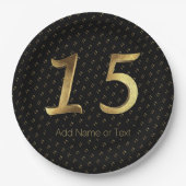 Quinceanera 15. Geburtstag 15. Geburtstag Gold Pappteller (Vorderseite)