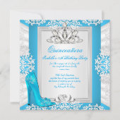 Quinceanera 15. Geburtstag Aschenputtel Blue Heel Einladung (Vorderseite)