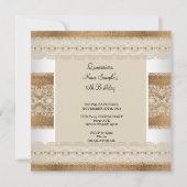 Quinceanera 15. Geburtstag beige Spitze Burlap 2 Einladung (Rückseite)