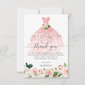 Quinceanera 15. Geburtstag Dankeschön Karte (Vorderseite)