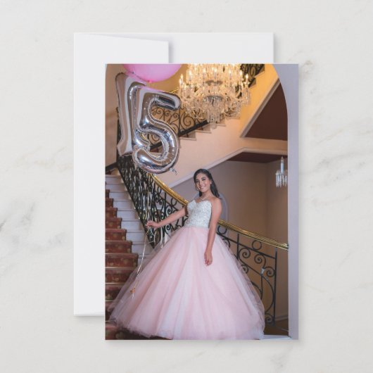 Quinceanera 15. Geburtstag Dankeschön Karte (Rückseite)