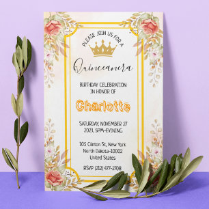 Quinceañera 15. Geburtstag für spanisches Mädchen Einladung