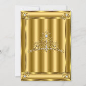 Quinceanera 15. Geburtstag Gold Diamond Tiara 2 Einladung (Rückseite)