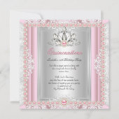 Quinceanera 15. Geburtstag Pearl Light Pink Einladung (Vorderseite)