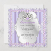 Quinceanera 15. Geburtstag Pearl Lila Silver Einladung (Vorderseite)