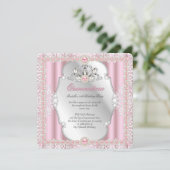 Quinceanera 15. Geburtstag Pearl Pink Silver 2 Einladung (Stehend Vorderseite)