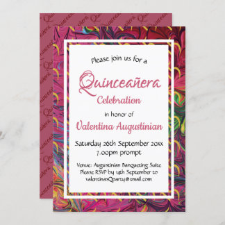 Quinceañera 15. Geburtstag Retro Personalisierte R Einladung