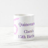 Quinceanera 15. Geburtstag rosa Glitter-Vorlage Kaffeetasse (Mittel)