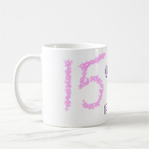 Quinceanera 15. Geburtstag rosa Glitter-Vorlage  Kaffeetasse