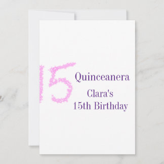 Quinceanera 15. Geburtstag rosa Glitzer Vorlage