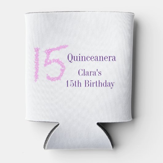 Quinceanera 15. Geburtstag rosa Glitzer Vorlage Dosenkühler (Vorderseite)