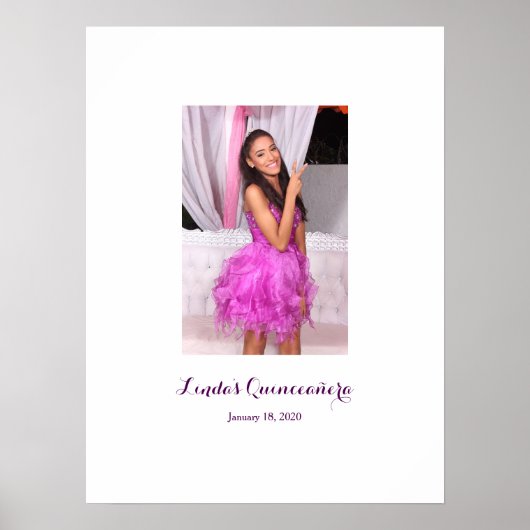 Quinceañera 15. Geburtstag Sign In Party Board Poster (Vorne)