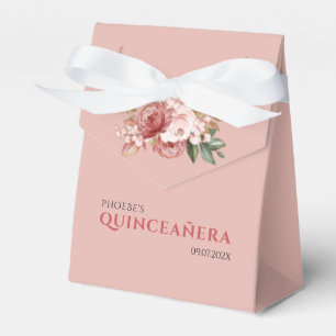 Quinceanera 15. Geburtstag Wasserfarben Floral Geschenkschachtel