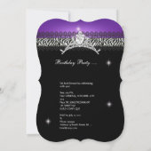 Quinceanera 15. Geburtstag Zebra Lila Black 2 Einladung (Rückseite)