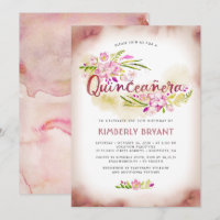 Quinceanera 15. Geburtstags-Party-Rosa mit Blumen