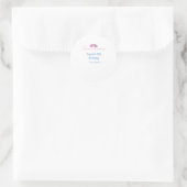 Quinceanera 15. Geburtstagsname blaue rosa Blume d Runder Aufkleber (Tasche)
