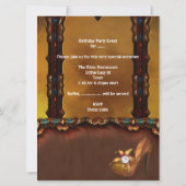 Quinceanera 15. Geburtstagsparty Gold Dress Einladung (Rückseite)