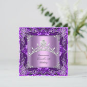 Quinceanera 15. Geburtstagsparty Lila Lilac Einladung (Stehend Vorderseite)