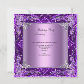 Quinceanera 15. Geburtstagsparty Lila Lilac Einladung (Rückseite)