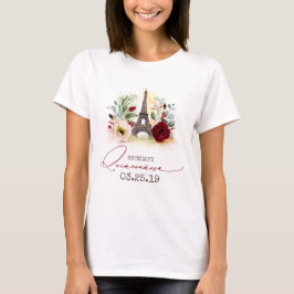 Quinceanera 15. Geburtstagsparty Paris Themed T-Shirt