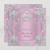 Quinceanera 15. Geburtstagsparty Soft Pink Einladung (Vorne/Hinten)