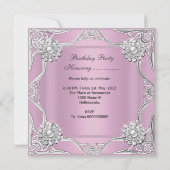 Quinceanera 15. Geburtstagsparty Soft Pink Einladung (Rückseite)