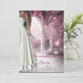 Quinceanera 15. Geburtstagsparty Weißes Kleid Einladung (Stehend Vorderseite)