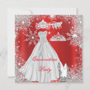 Quinceanera 15. Königlich roter Geburtstagfeier Einladung