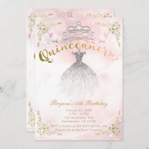 Quinceañera 15 Prinzessin Sparkle Birthday Party Einladung
