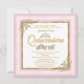 Quinceanera 15. Rosa Foto Carriage Einladung (Vorderseite)