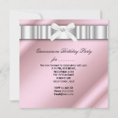 Quinceanera 15. Rosa Foto Einladung (Rückseite)