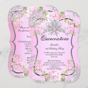 Quinceanera 15. Winter Wonderland Süßes Rosa Einladung