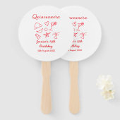 Quinceanera 15th birthday red beach party tree sun fächer (Vorne und Hinten)