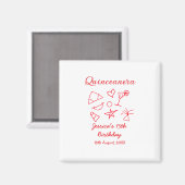 Quinceanera 15th birthday red beach party tree sun magnet (Vorderseite/Rückseite)
