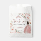 Quinceanera 16 Blush Rose Gold Prinzessin Geschenktütchen (Vorderseite)